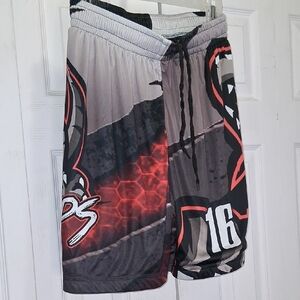 Dynamic Gray and Red Men's Athletic Shorts